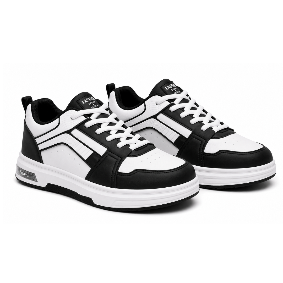 Men's Black & White Street Sneakers