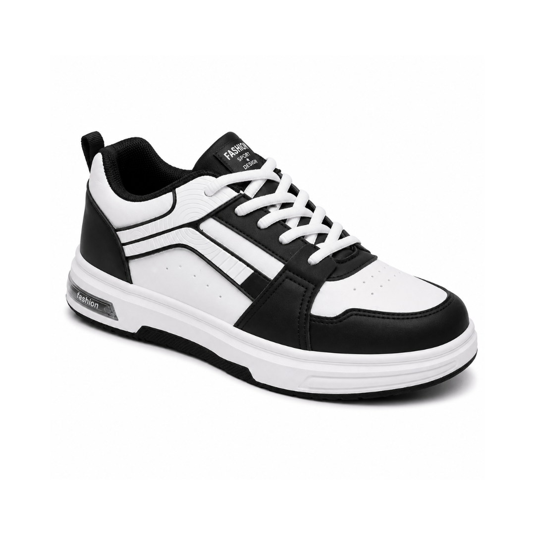 Men's Black & White Street Sneakers