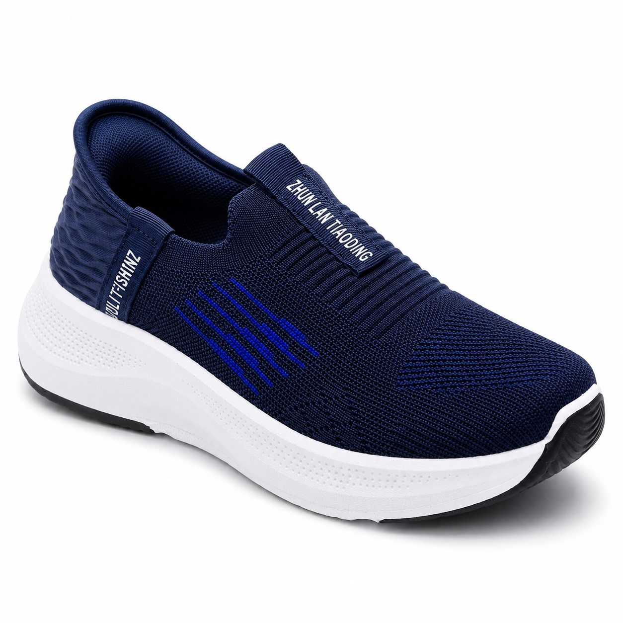 Men's Navy Blue Slip-On Walking Shoes