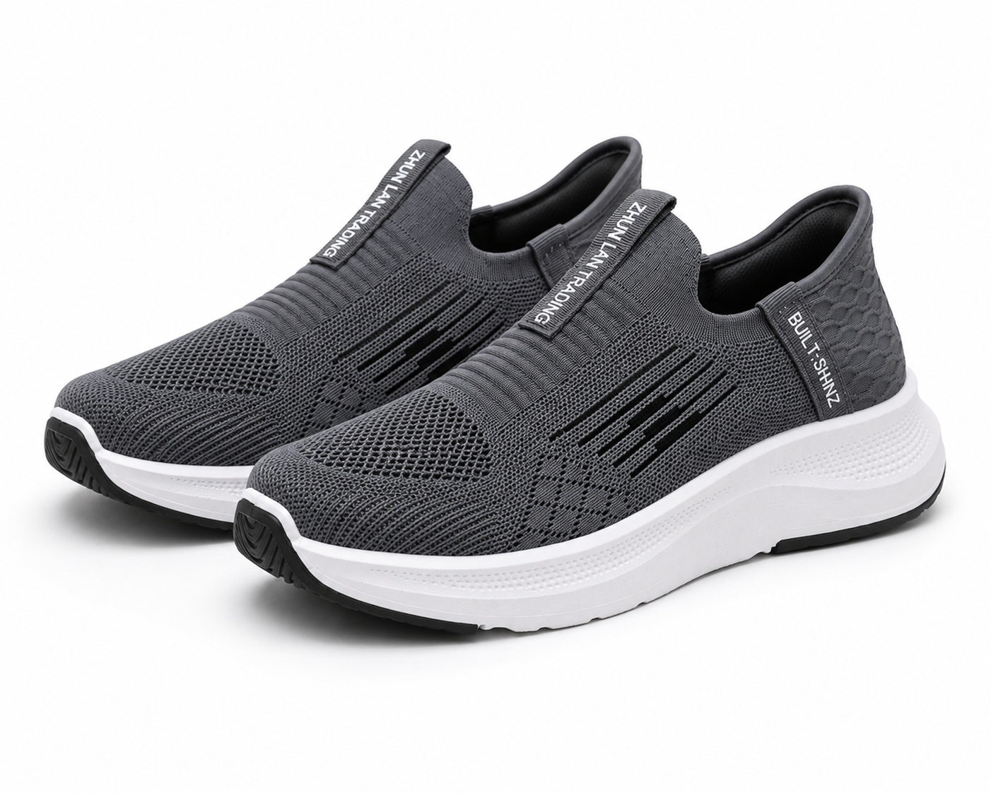 Men's Knit Slip-On Sneakers – Dark Grey