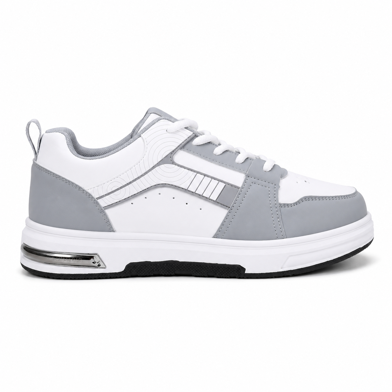 Men's Grey & White Street Sneakers