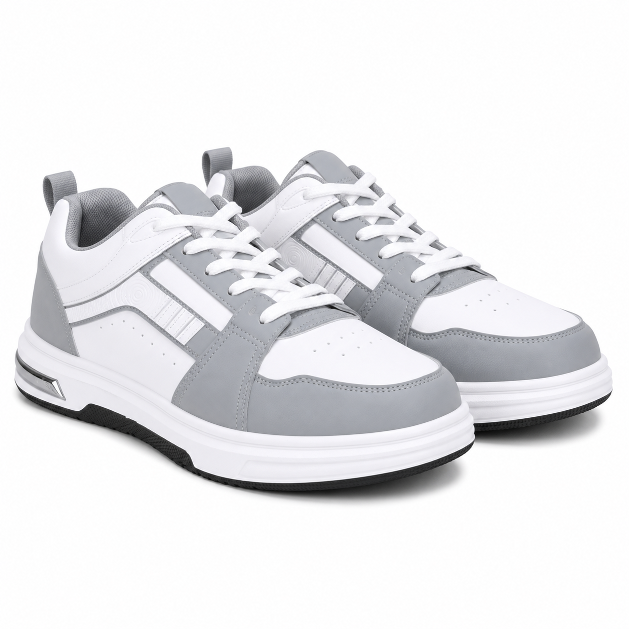 Men's Grey & White Street Sneakers