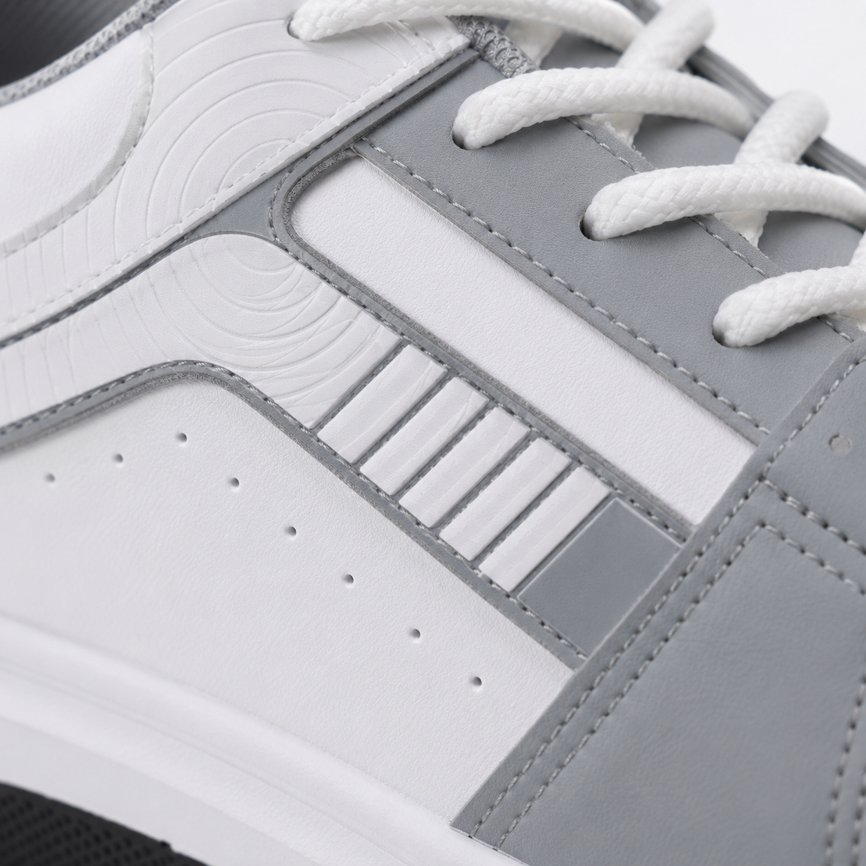 Men's Grey & White Street Sneakers