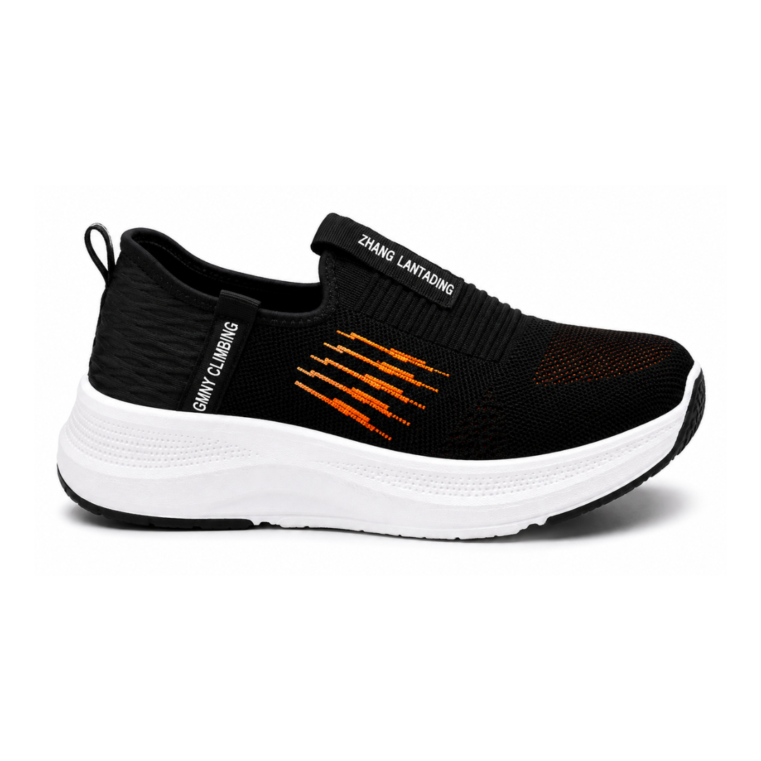 Men's Black Slip-On Walking Shoes